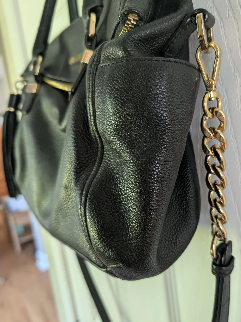 Michael Kors Weston Bag In Black Pebbled Leather